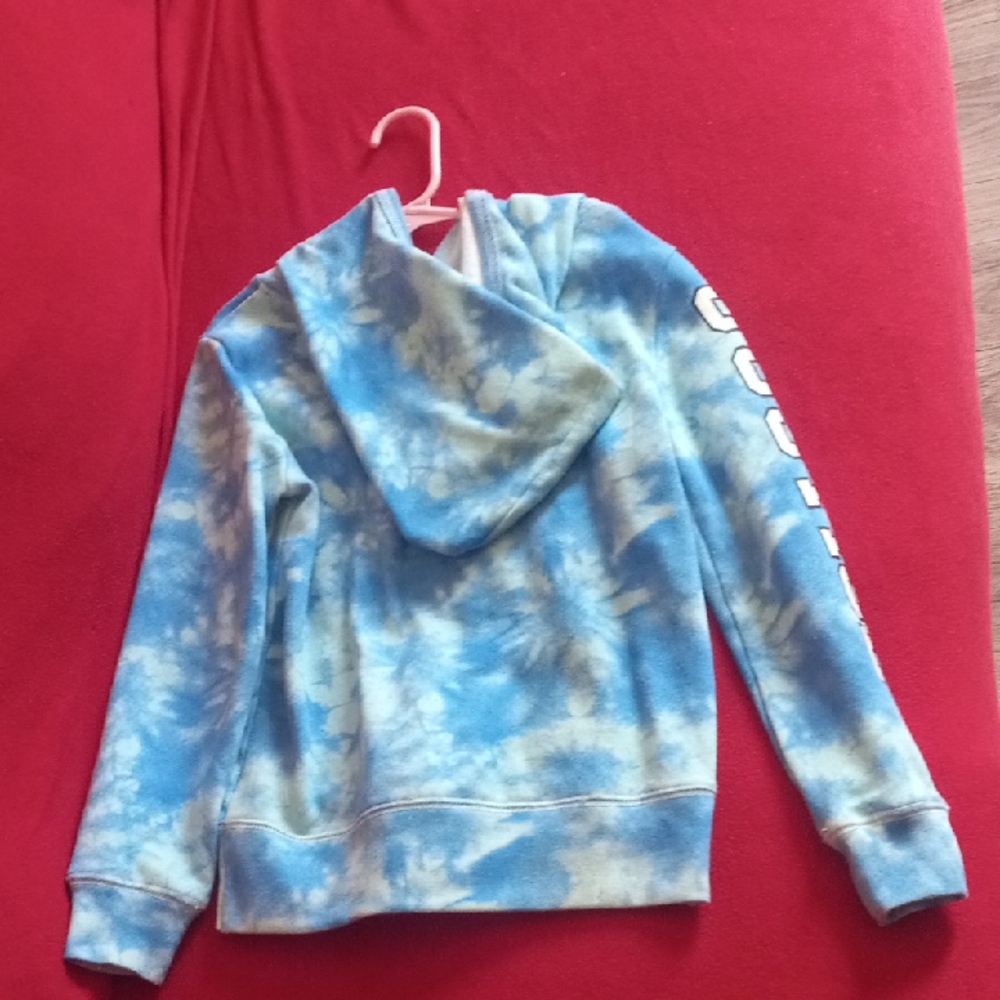 Justice Blue and White Tie-Dye Hoodie